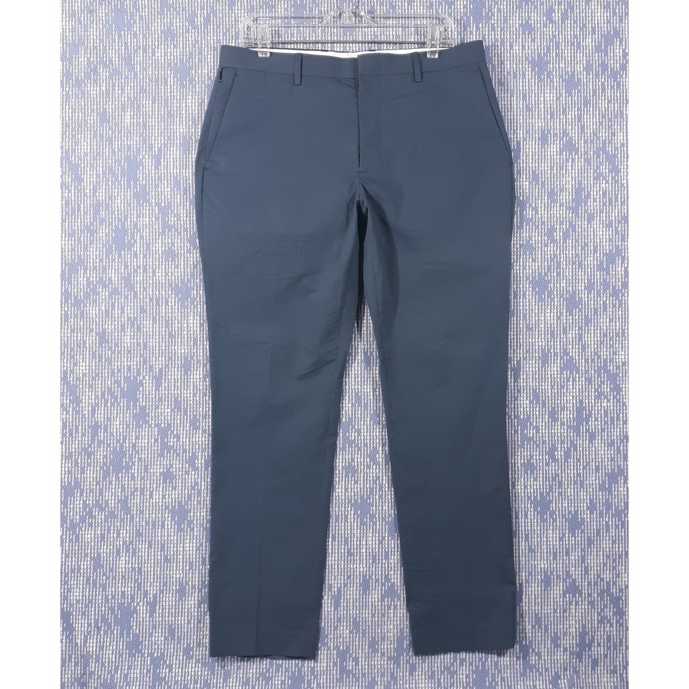 J.CREW Destination Pants Mens 33 x 30 Stretch Straight Performance Seersucker